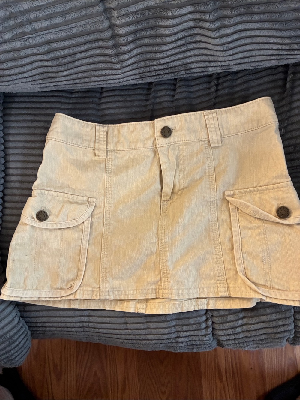 BDG Beige Cargo Pocket Mini Skirt